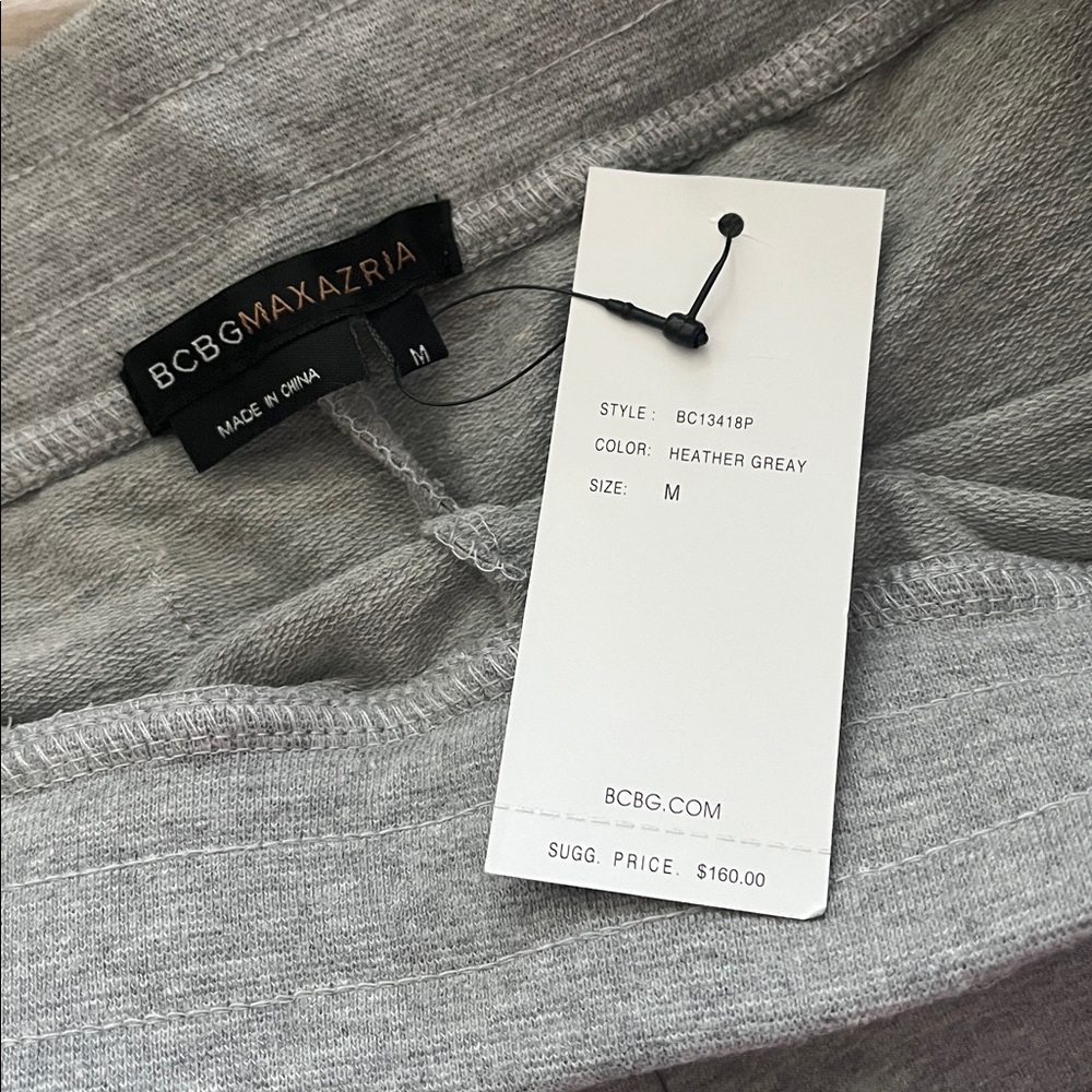 BCBG MAXAZRIA Heather Gray Jogger Pants Sz M NWT - Picture 10 of 17